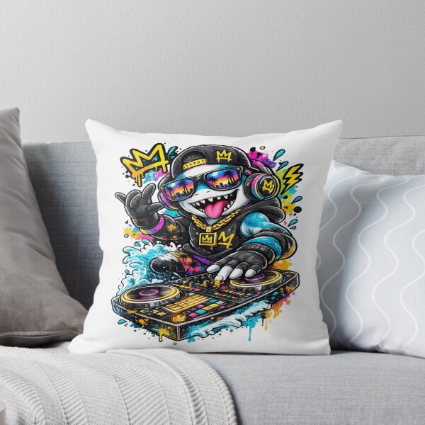 Item preview, DJ Shark Graffiti Music Streetwear Art designed and sold by JMDG Studio.