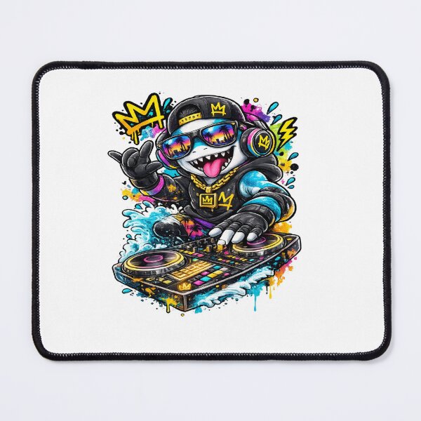 Item preview, DJ Shark Graffiti Music Streetwear Art designed and sold by JMDG Studio.