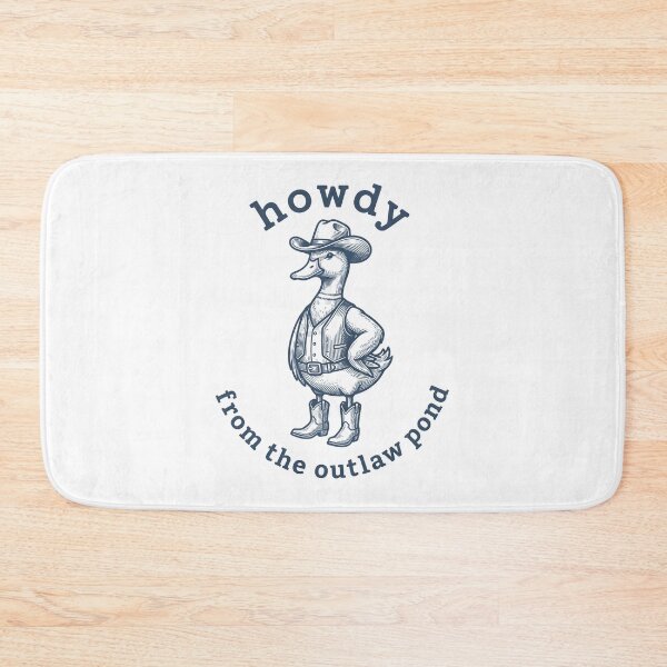 Item preview, Howdy from the Outlaw Pond – Funny Cowboy Duck Western Design designed and sold by StickerNestYou.