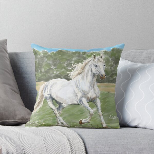 Item preview, White Horse in Meadow designed and sold by hopenoli_art.