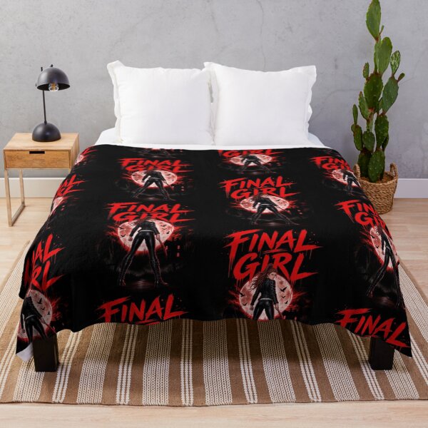 Item preview, Final Girl Horror Survivor Spooky Slasher Girl with Bats and Red Gothic designed and sold by ViniBall.