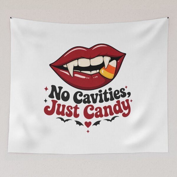 Item preview, No Cavities Just Candy Shirt, Comfort Colors® Vampire Fangs Tee, Funny Halloween Dentist Hygienist Graphic designed and sold by TshirtsLabs.
