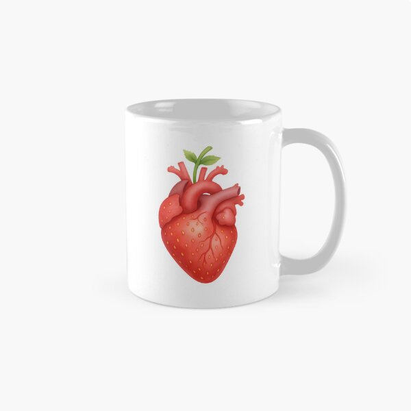 Item preview, Strawberry Anatomical Heart Watercolor Illustration Cute Fruit Art designed and sold by mijaczeek.