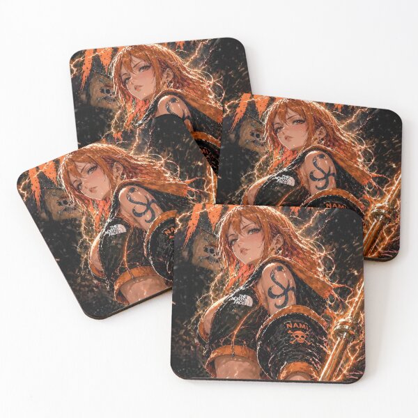 Item preview, Orange Haired Anime Warrior – Lightning Storm Pirate Girl Aesthetic designed and sold by Dyan4.