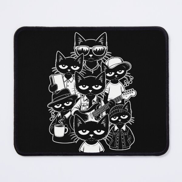 Item preview, Cool Cats Band – Funny Black Cat Music Lover Retro Cat Design designed and sold by PosiMCreations.