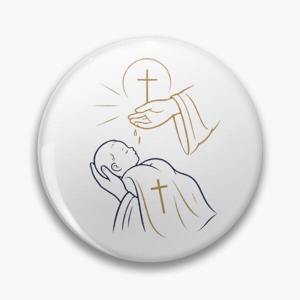 Item preview, Catholic Baptism Line Art designed and sold by Apostolic Art & Apparel.