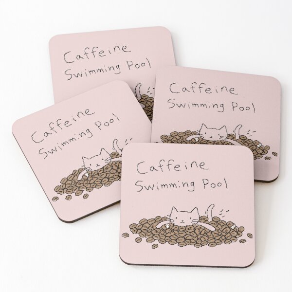 Item preview, Caffeine Swimming Pool - Cute Cat Swimming in Coffee Beans Graphic T-Shirt designed and sold by ManggaeJM.