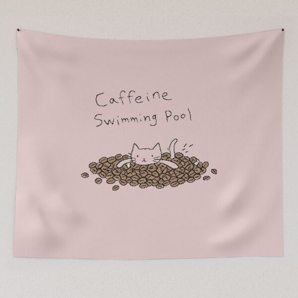 Item preview, Caffeine Swimming Pool - Cute Cat Swimming in Coffee Beans Graphic T-Shirt designed and sold by ManggaeJM.