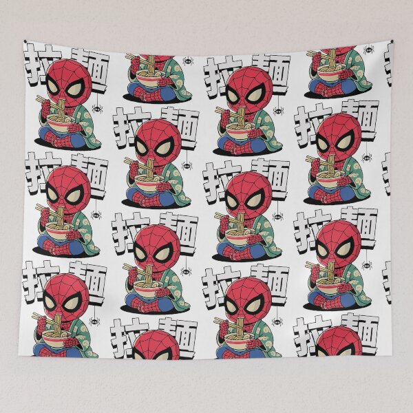 Item preview, Spider-Man Eatingg Ramen Funny Japanese Style designed and sold by ViniBall.