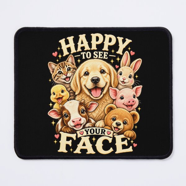 Item preview, Happy To See Your Face – Cute Animal Lover Funny Pet Farm Animals Design designed and sold by PosiMCreations.