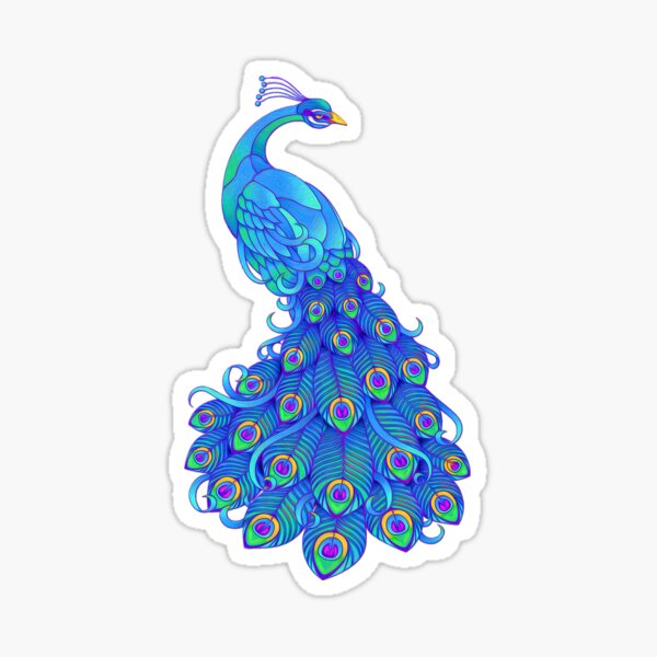 Peacock Art Sticker