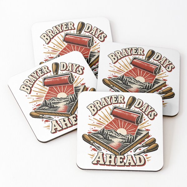Item preview, Brayer Days Ahead Illustrated Linocut Artist Gift designed and sold by UrbanCanvvas.
