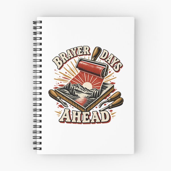 Item preview, Brayer Days Ahead Illustrated Linocut Artist Gift designed and sold by UrbanCanvvas.