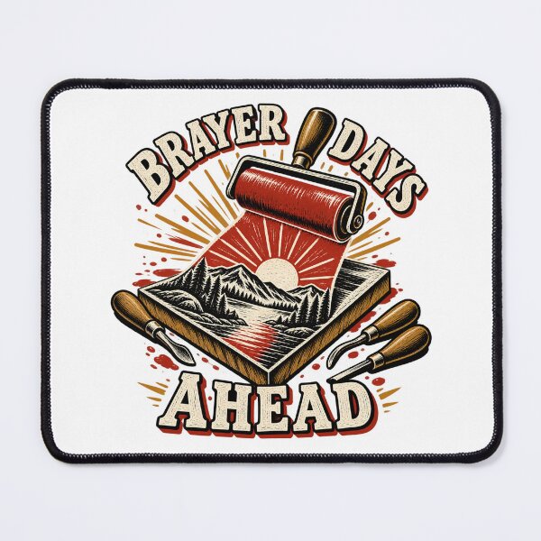 Item preview, Brayer Days Ahead Illustrated Linocut Artist Gift designed and sold by UrbanCanvvas.