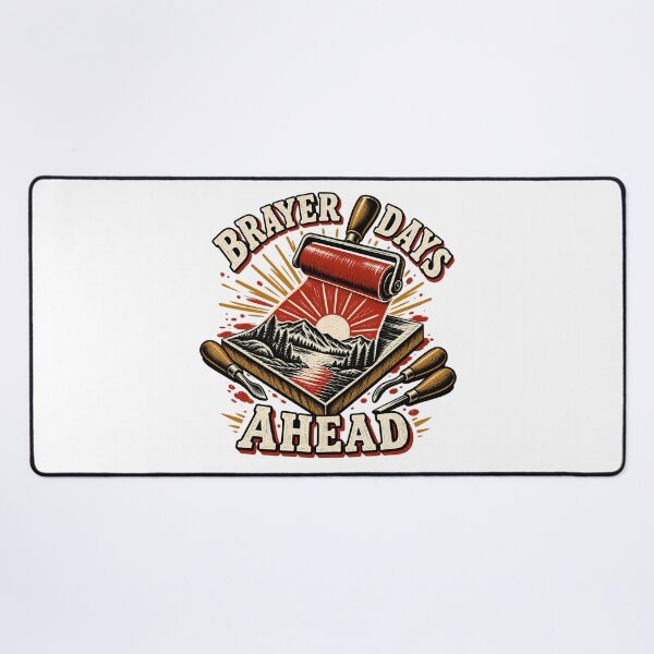 Item preview, Brayer Days Ahead Illustrated Linocut Artist Gift designed and sold by UrbanCanvvas.