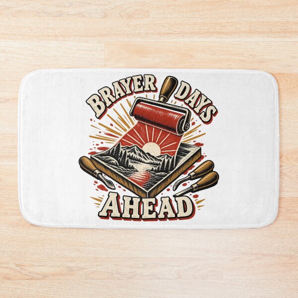 Item preview, Brayer Days Ahead Illustrated Linocut Artist Gift designed and sold by UrbanCanvvas.