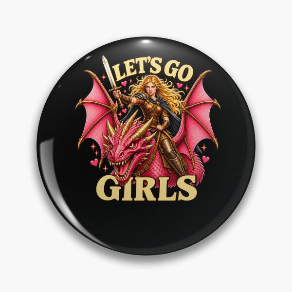 Item preview, Let’s Go Girls – Fantasy Dragon Rider Warrior Girl Power Design designed and sold by PosiMCreations.