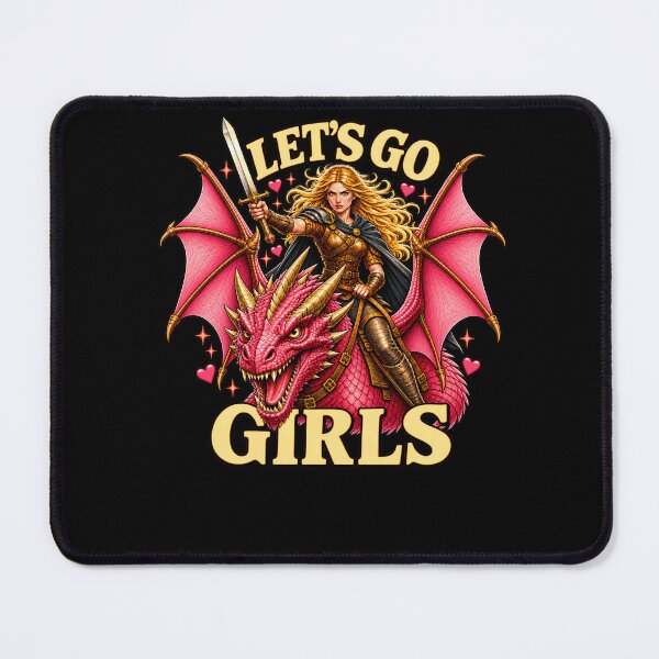Item preview, Let’s Go Girls – Fantasy Dragon Rider Warrior Girl Power Design designed and sold by PosiMCreations.