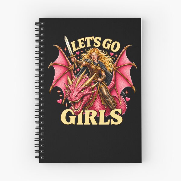 Item preview, Let’s Go Girls – Fantasy Dragon Rider Warrior Girl Power Design designed and sold by PosiMCreations.