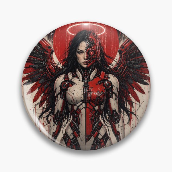 Item preview, Fallen Signal — Cyberpunk Angel Cyborg Art Print | Dark Sci-Fi Poster designed and sold by A-T-H.