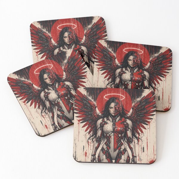 Item preview, Fallen Signal — Cyberpunk Angel Cyborg Art Print | Dark Sci-Fi Poster designed and sold by A-T-H.
