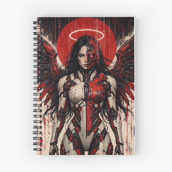 Item preview, Fallen Signal — Cyberpunk Angel Cyborg Art Print | Dark Sci-Fi Poster designed and sold by A-T-H.