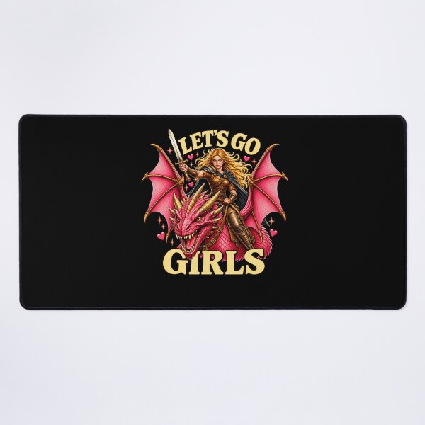 Item preview, Let’s Go Girls – Fantasy Dragon Rider Warrior Girl Power Design designed and sold by PosiMCreations.