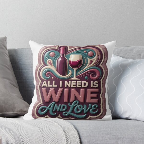 Item preview, Trendy Colorful ALL I NEED IS WINE AND LOVE designed and sold by dazzlemakers.
