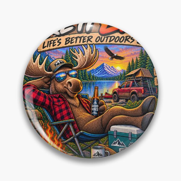 Item preview, Funny Moose Shirt – Take It Easy Life’s Better Outdoors Camping Adventure designed and sold by Molli98.