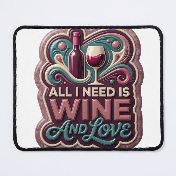 Item preview, Trendy Colorful ALL I NEED IS WINE AND LOVE designed and sold by dazzlemakers.