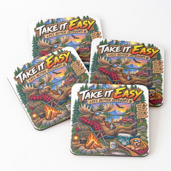 Item preview, Funny Moose Shirt – Take It Easy Life’s Better Outdoors Camping Adventure designed and sold by Molli98.