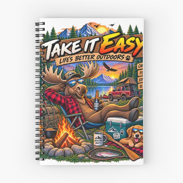 Item preview, Funny Moose Shirt – Take It Easy Life’s Better Outdoors Camping Adventure designed and sold by Molli98.