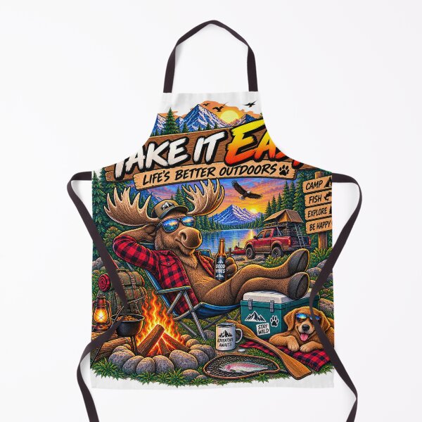 Item preview, Funny Moose Shirt – Take It Easy Life’s Better Outdoors Camping Adventure designed and sold by Molli98.