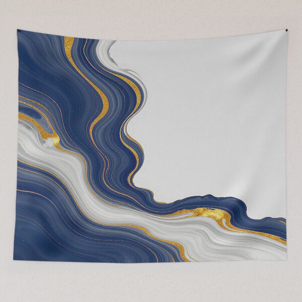 Item preview, Elegant Marble Blue, White and Gold Abstract Pattern in Sea Wave Style on the Beach! designed and sold by Giulivo Store Graphic.