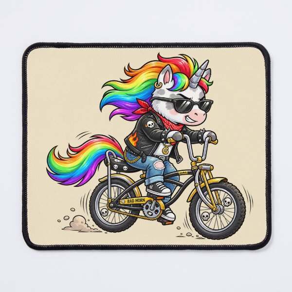 Item preview, Bad Horn Rainbow Unicorn Biker designed and sold by lungpleecha.
