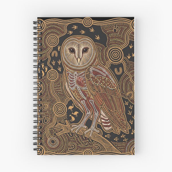 Item preview, Sacred Masked Owl Indigenous Australian Aboriginal Dot Art Print designed and sold by FreiherrPK.