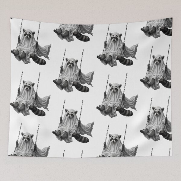 Item preview, Ghostly Raccoon Swing Halloween Art designed and sold by cerima.
