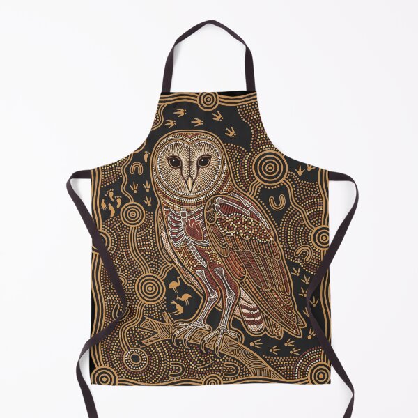 Item preview, Sacred Masked Owl Indigenous Australian Aboriginal Dot Art Print designed and sold by FreiherrPK.