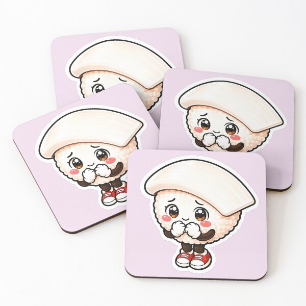 Item preview, Shy Squid Sushi Mascot Sticker designed and sold by OddGarage.