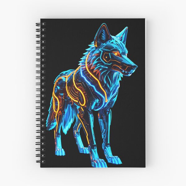 Item preview, Futuristic Neon Mecha Wolf Gamer Setup Art designed and sold by CuteSlothWorld.