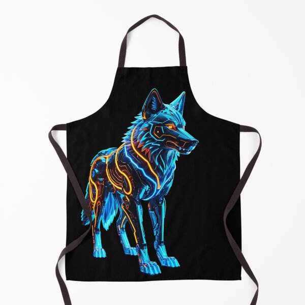 Item preview, Futuristic Neon Mecha Wolf Gamer Setup Art designed and sold by CuteSlothWorld.