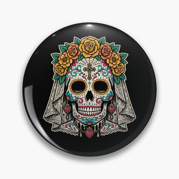 Item preview, Gothic Bride Calavera Sugar Skull Day of the Dead Art Print designed and sold by FreiherrPK.