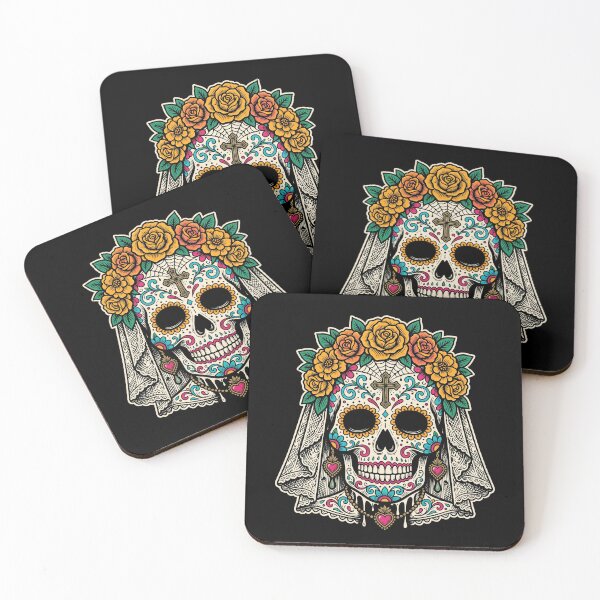 Item preview, Gothic Bride Calavera Sugar Skull Day of the Dead Art Print designed and sold by FreiherrPK.