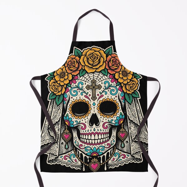 Item preview, Lámina artística de la Calavera de la Novia Gótica con diseño de calavera de azúcar del Día de Muertos designed and sold by FreiherrPK.