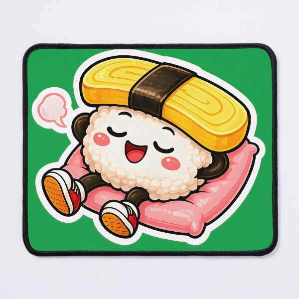 Item preview, Sleepy Egg Sushi Mascot Sticker designed and sold by OddGarage.