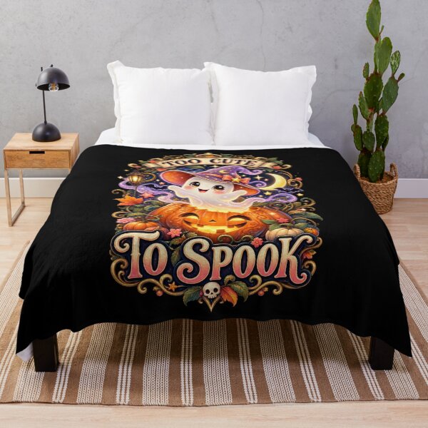 Item preview, Too Cute to Spook – Cute Halloween Ghost and Pumpkin Design for Kids designed and sold by FreshPixelArt.