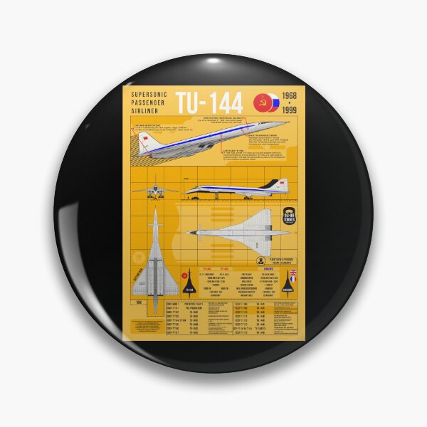 Item preview, Tu-144 Technical Blueprint Poster Yellow Infographic Art designed and sold by FAawRay.