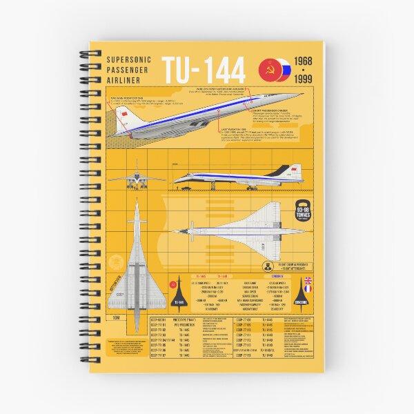 Item preview, Tu-144 Technical Blueprint Poster Yellow Infographic Art designed and sold by FAawRay.