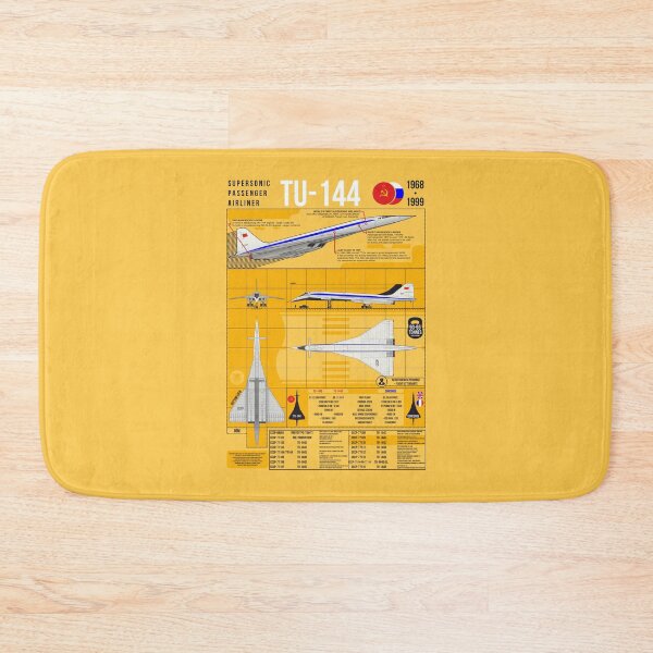 Item preview, Tu-144 Technical Blueprint Poster Yellow Infographic Art designed and sold by FAawRay.