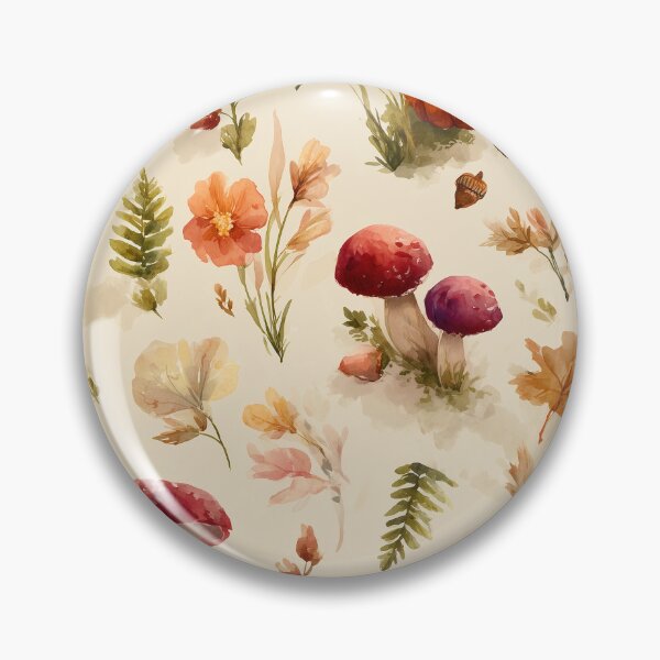 Item preview, Autumn Woodland Pattern with Mushrooms and Pumpkins designed and sold by Helenaphotoart.